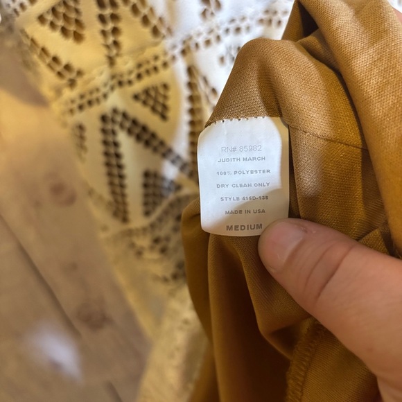 Judith March Crochet Cream and Brown Short Sleeve Bohemian Mini Dress Med NWOT - Picture 6 of 6